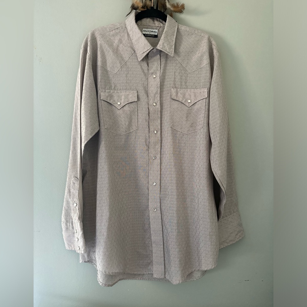 Silver Collection by Karman Men’s Vintage Western Shirt Pearl Snap Size Large